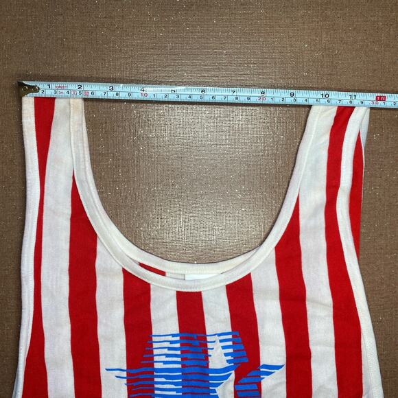 Vintage Levi's 1980 Los Angeles USA Olympic Committee Tank Top Crop Stripes Sz S - Picture 9 of 13